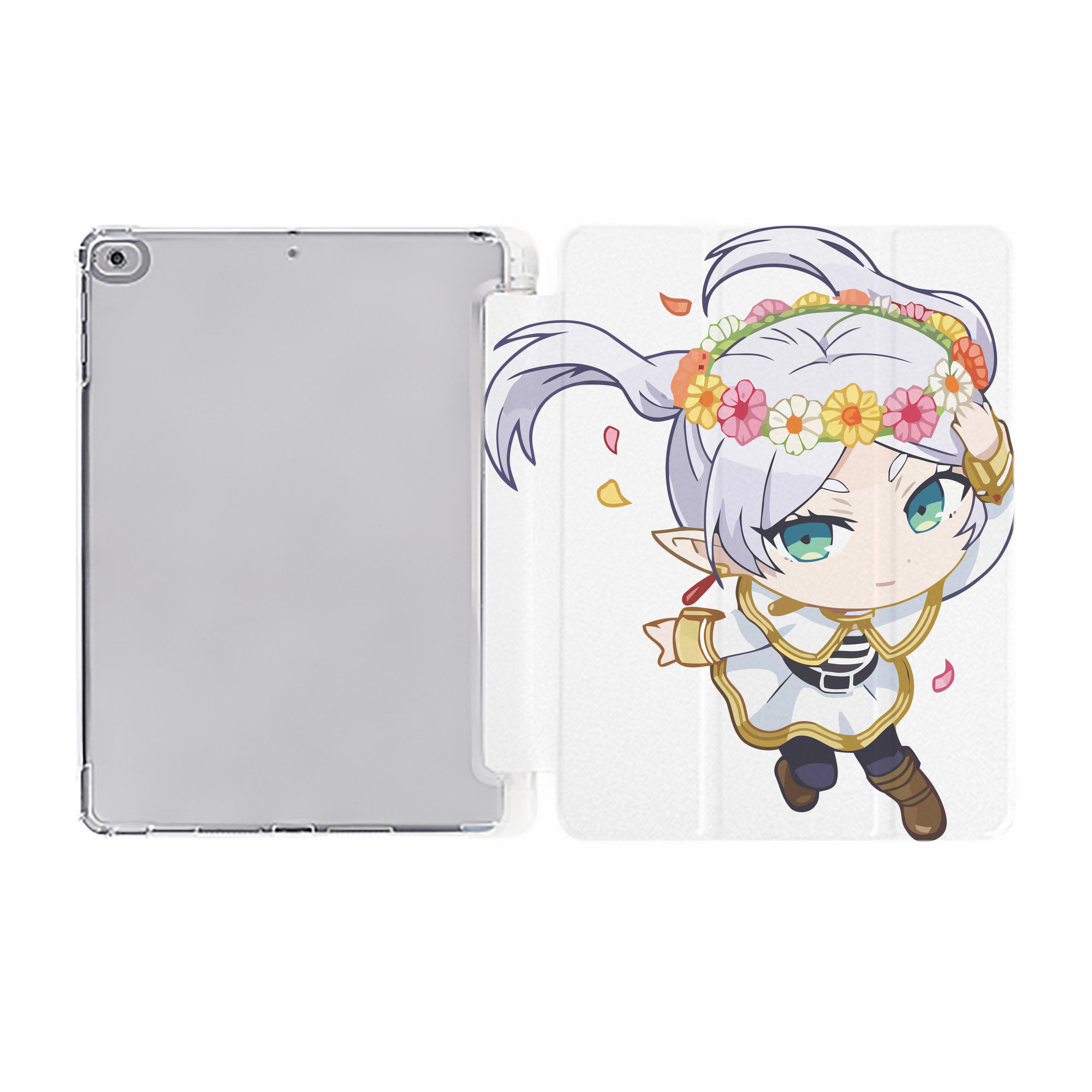 （画像用） 葬送のフリーレン Frieren IPad ケース ペン収納付き 三つ折りスタンド PUレザー×シリコン 対応機種9.5/10.5/10.9インチ